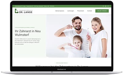 Website Homepage Zahnärzte